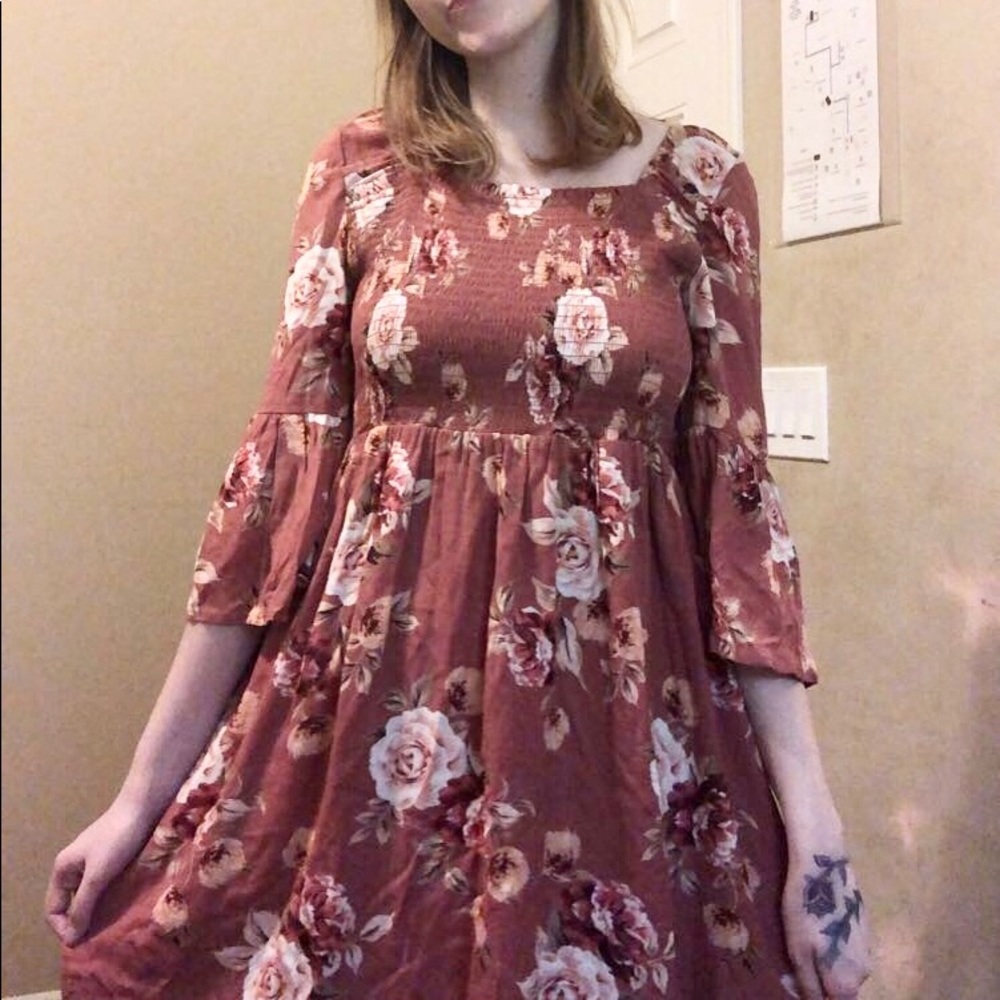 pink floral dress